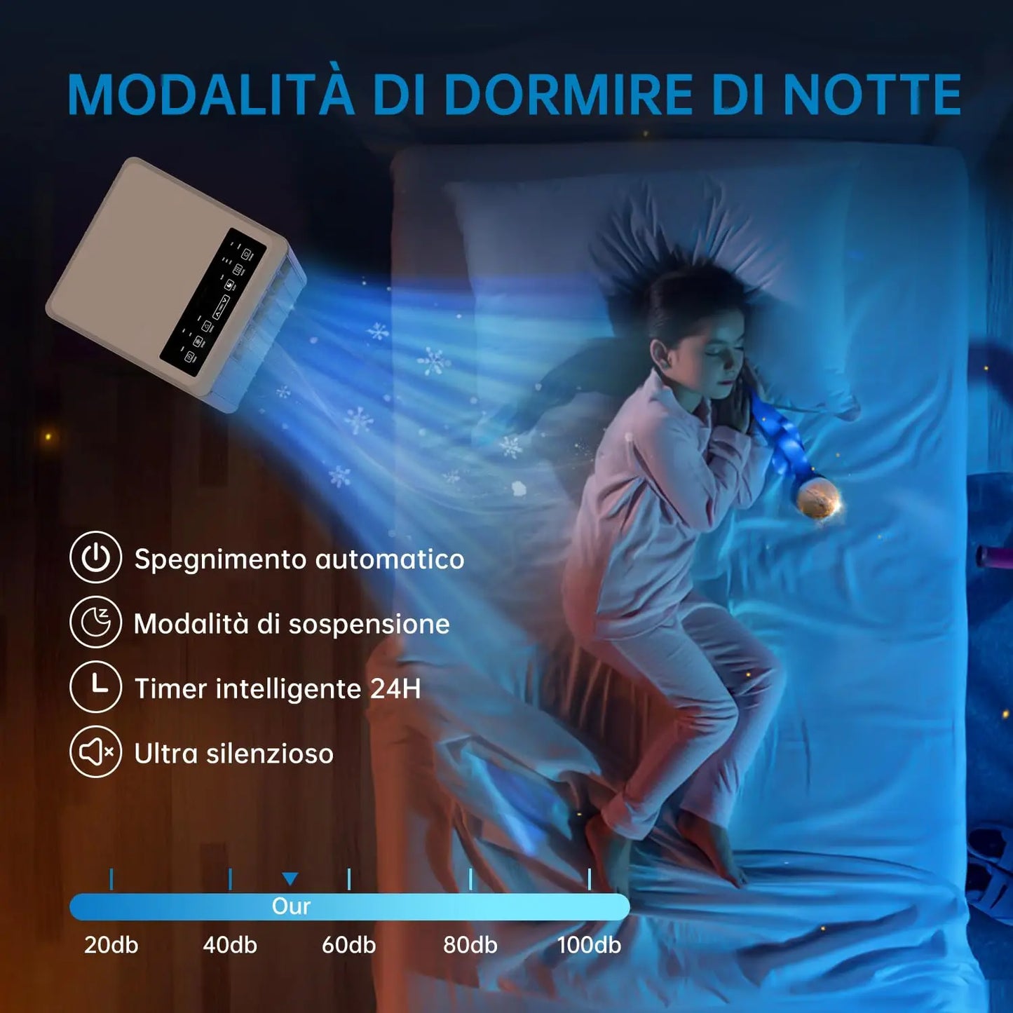 Portable Air Conditioner 9000 BTUs/H, Silent 3-in-1, Dehumidification 42 L/Day, Timer 24 H, Sleep Mode, Remote Control